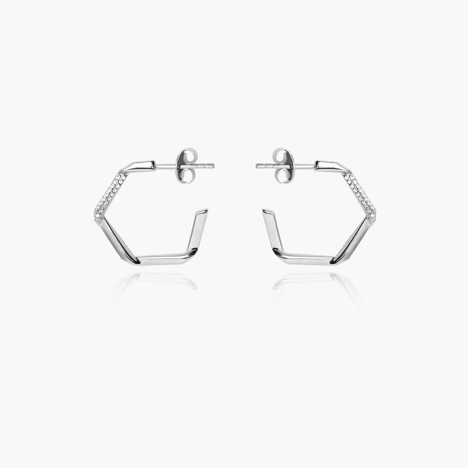 [-50%] Hexagon Stud Earrings