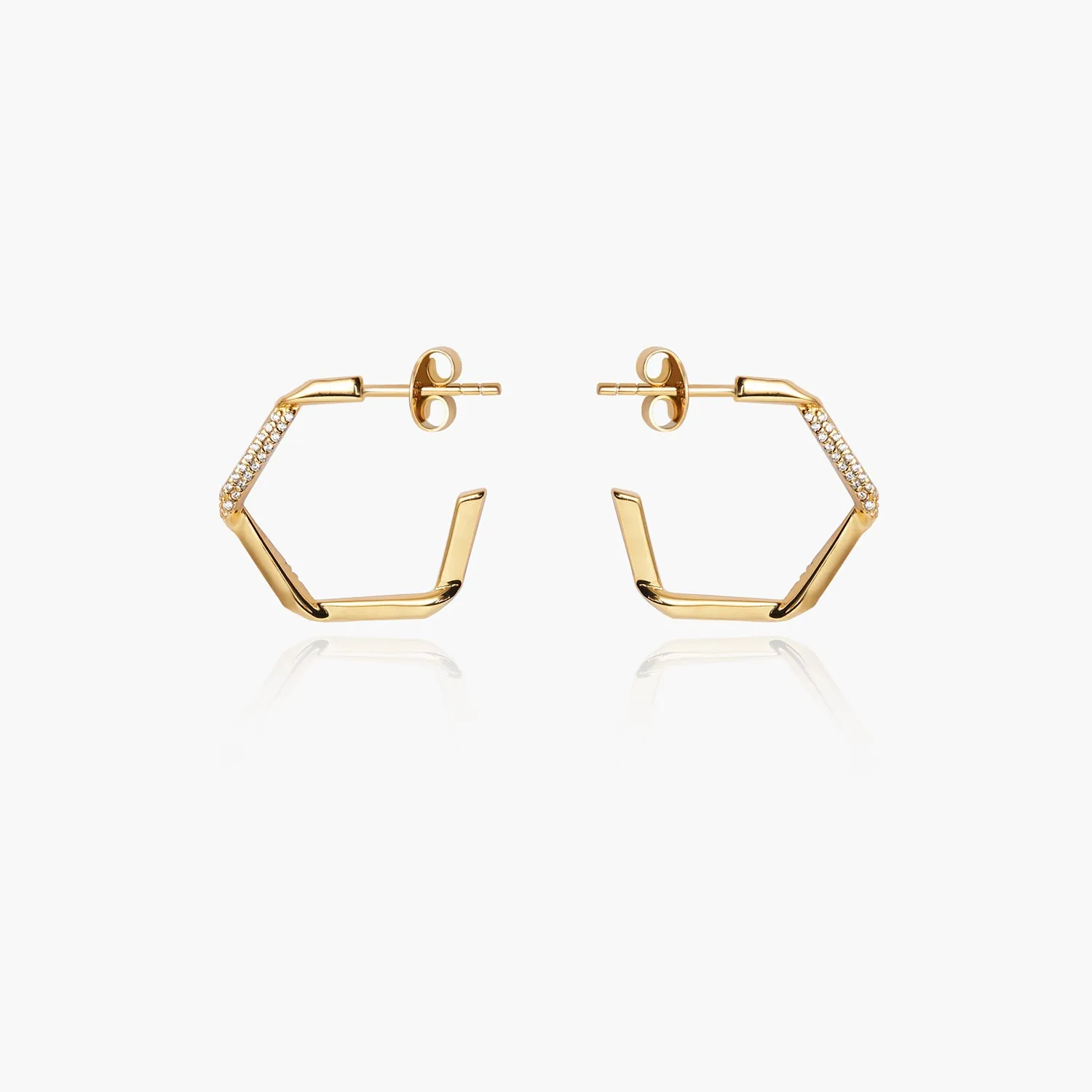 [-50%] Hexagon Stud Earrings