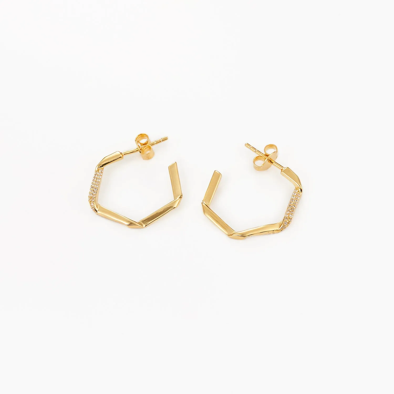 [-50%] Hexagon Stud Earrings