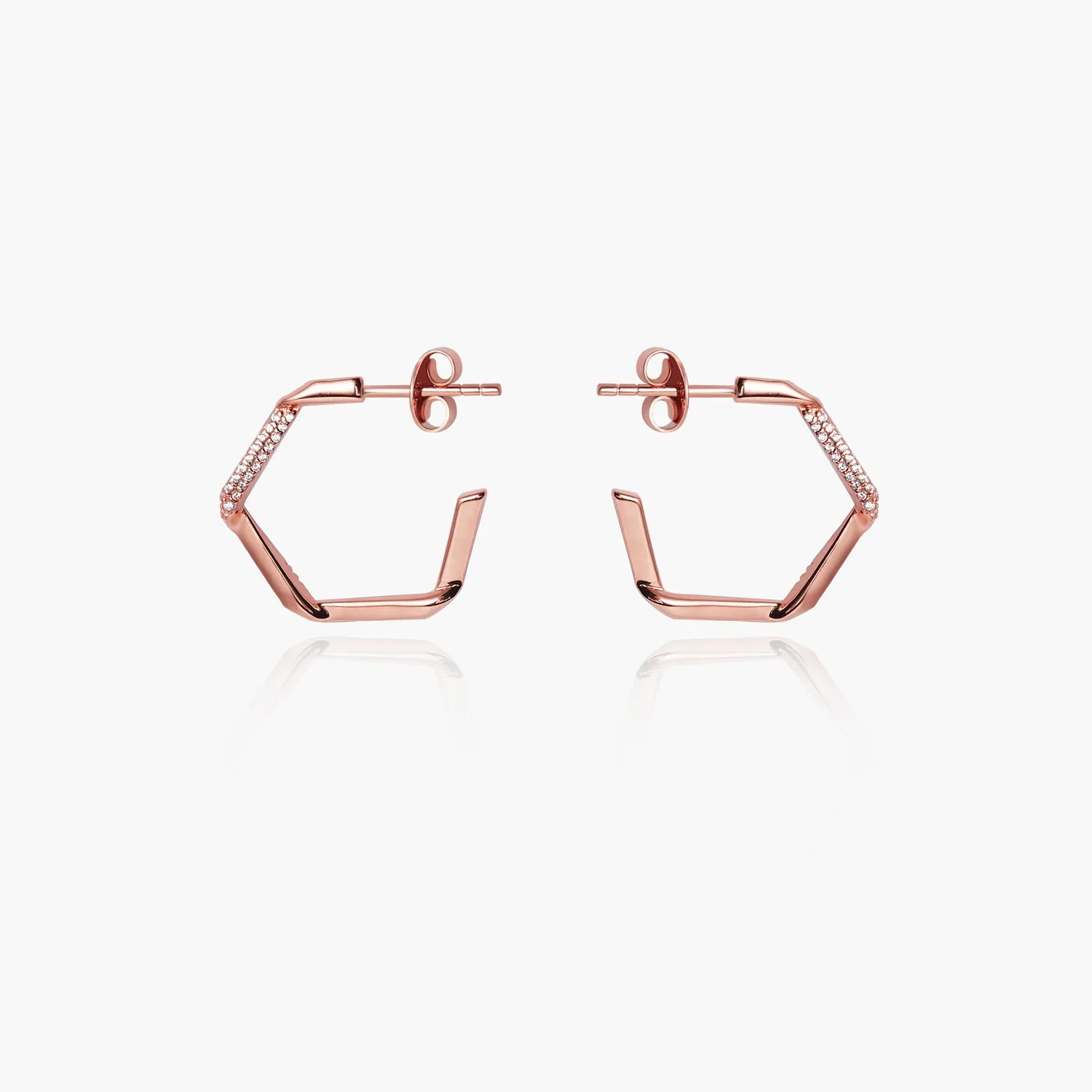 [-50%] Hexagon Stud Earrings