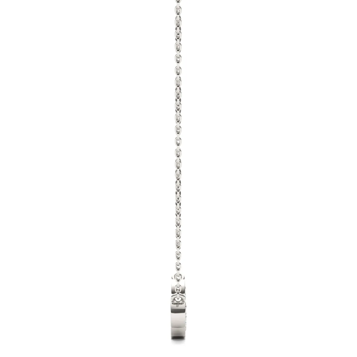 0.96 CTW DEW Round Moissanite Curved Bar Necklace in Sterling Silver