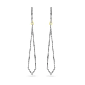 10K Gold (0.26ct) Diamond Geometric Dangle Earrings White