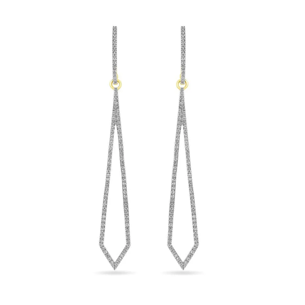10K Gold (0.26ct) Diamond Geometric Dangle Earrings White