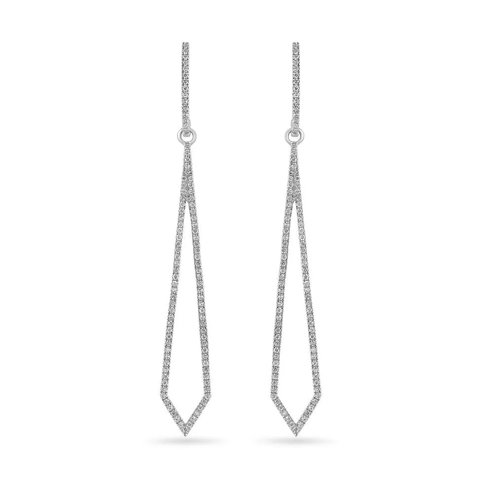 10K Gold (0.26ct) Diamond Geometric Dangle Earrings White