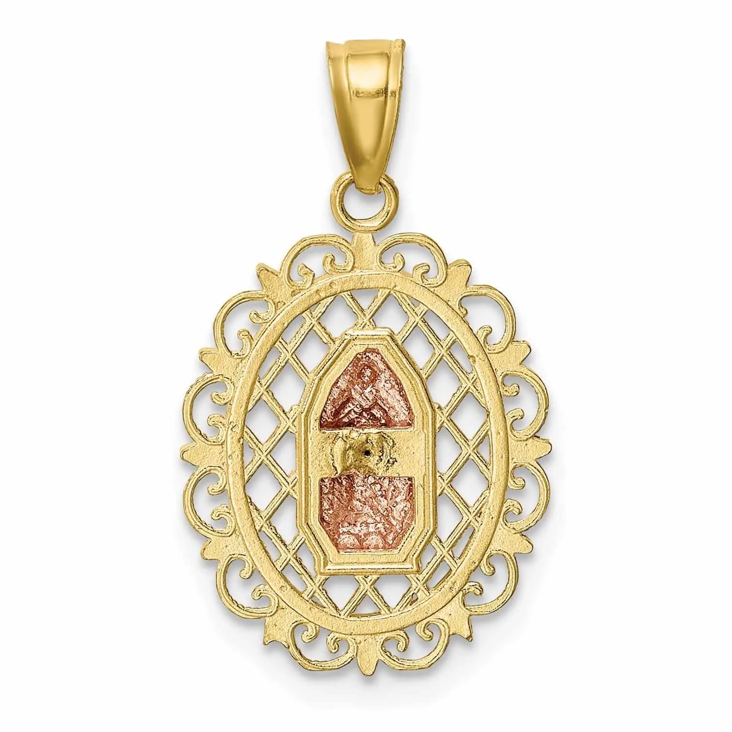 10K Two Tone Gold Our Lady Of Guadalupe Pendant