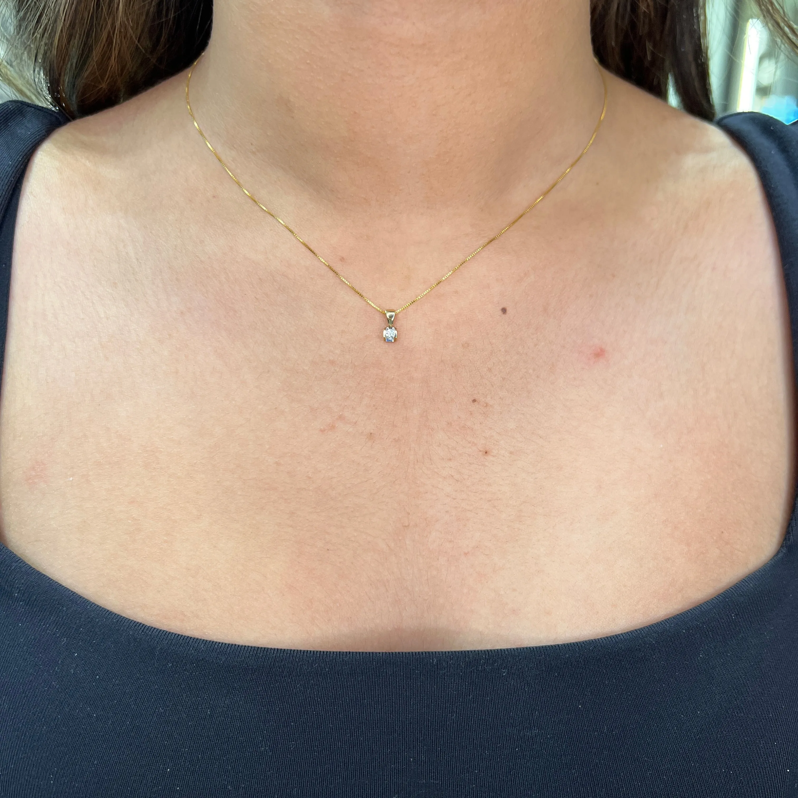 10K Yellow Gold (0.04ct) Tension Set Diamond Solitaire Pendant