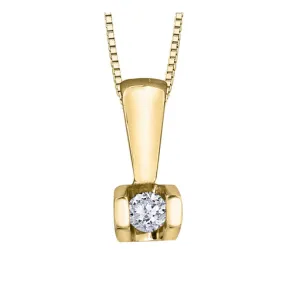 10K Yellow Gold (0.04ct) Tension Set Diamond Solitaire Pendant