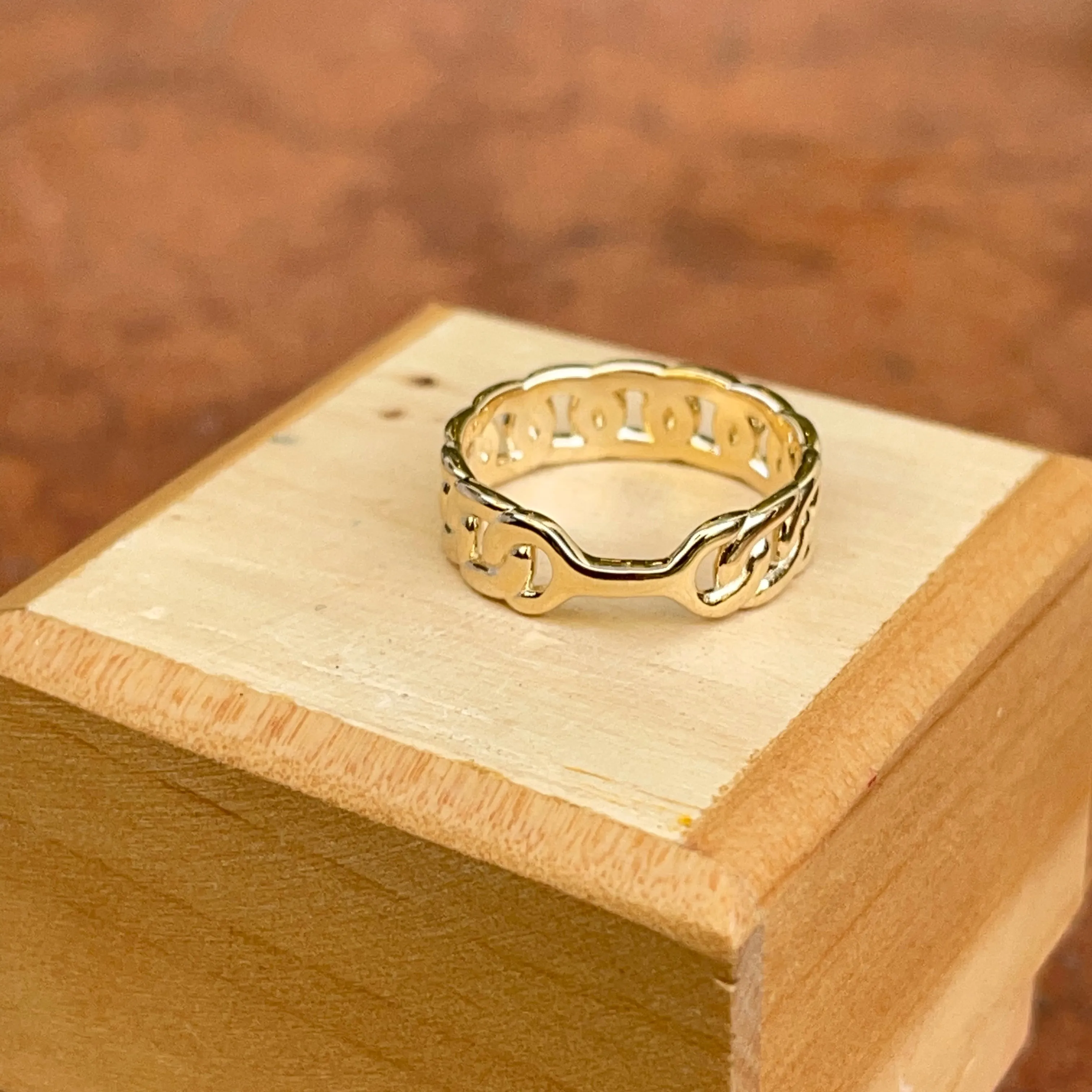 10KT Yellow Gold Chain Link Band Ring