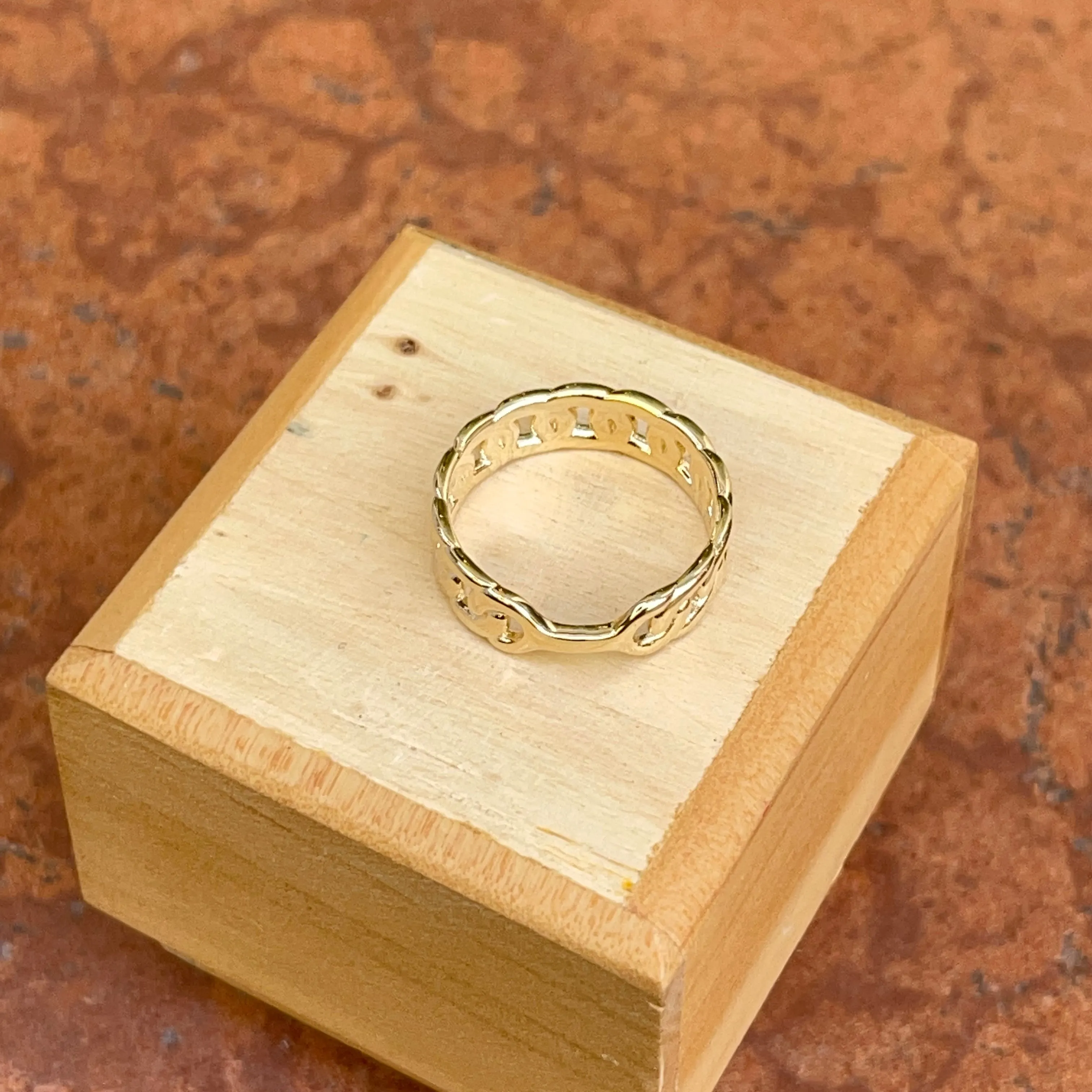 10KT Yellow Gold Chain Link Band Ring