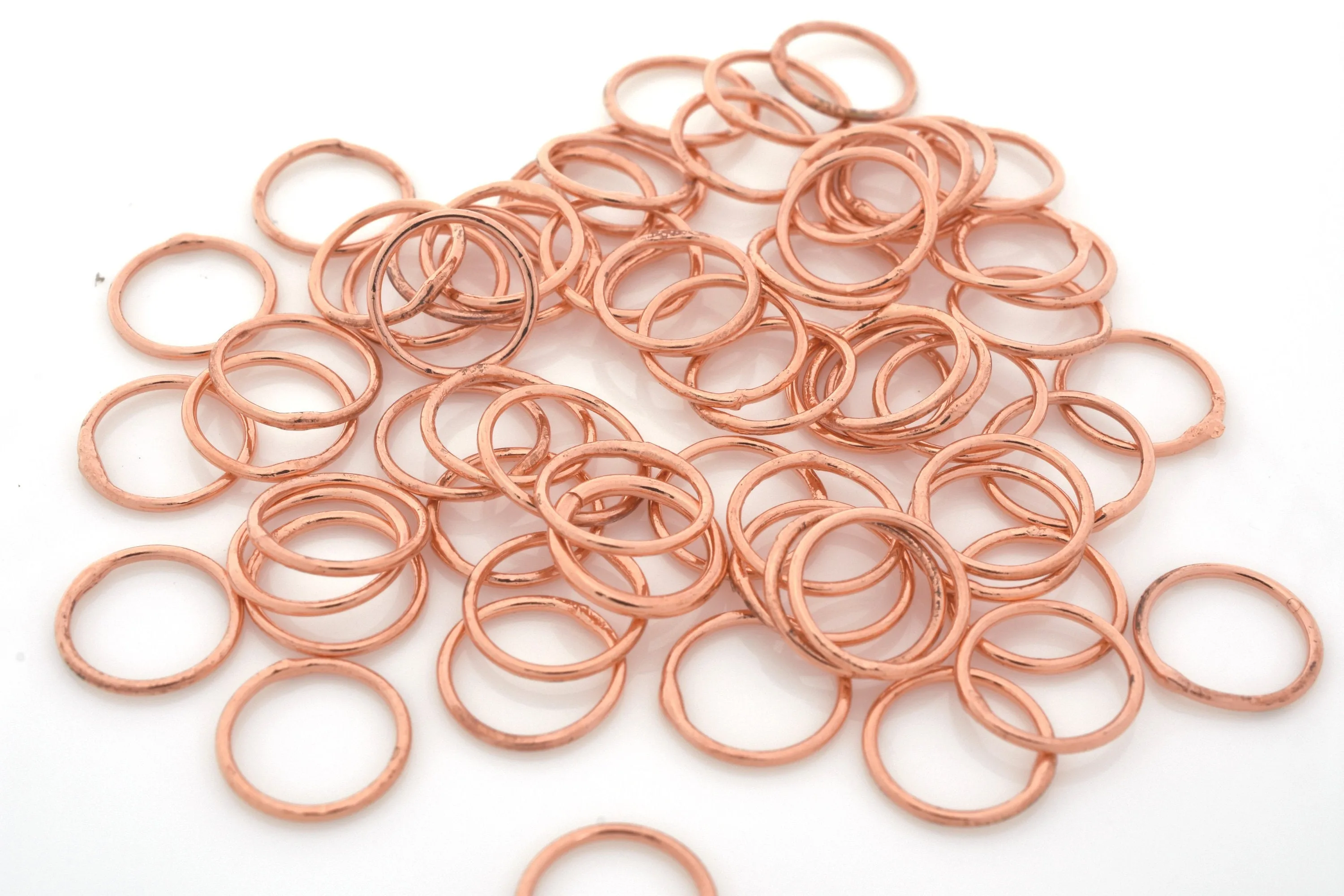 10mm Copper 20 AWG Saw Cut Open Jump Rings