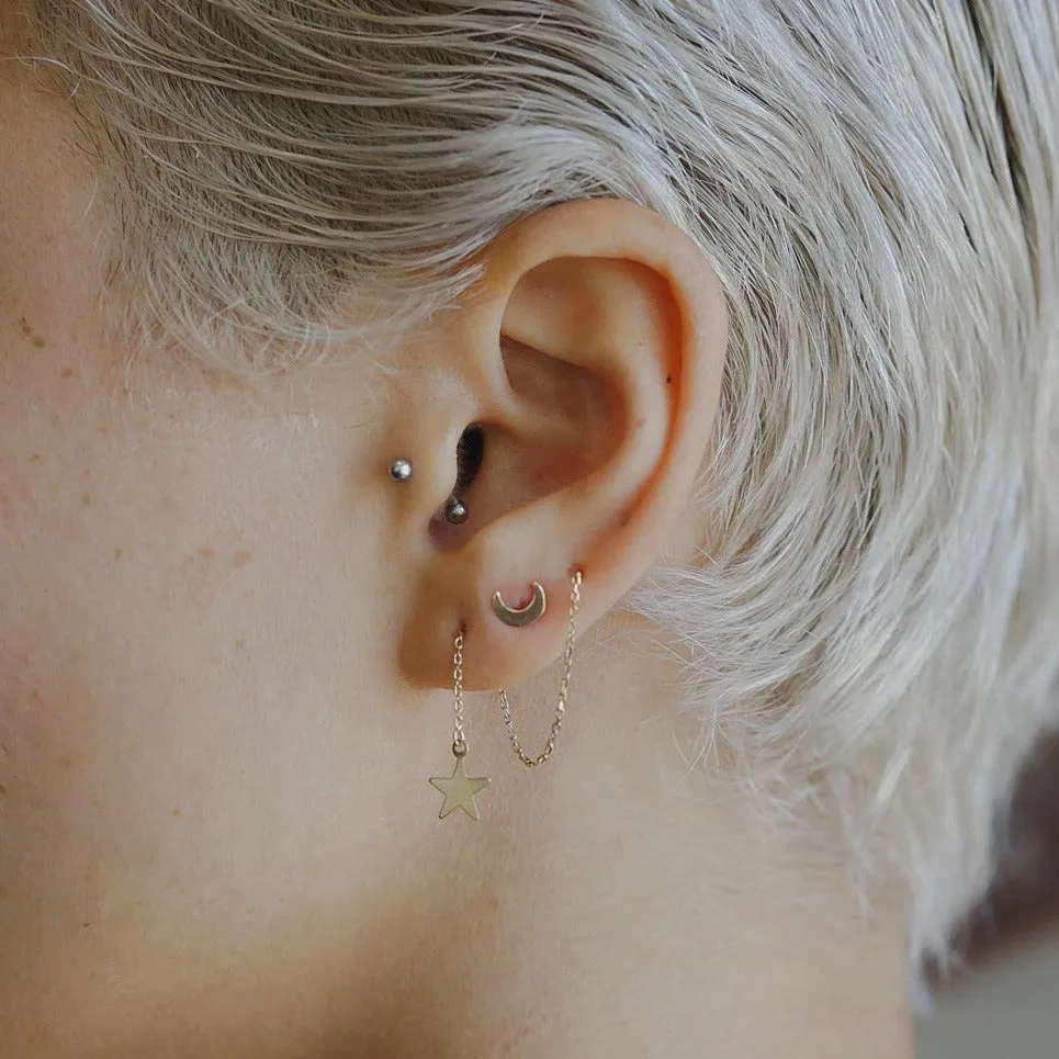 14 karat Gold Star Threader Earrings
