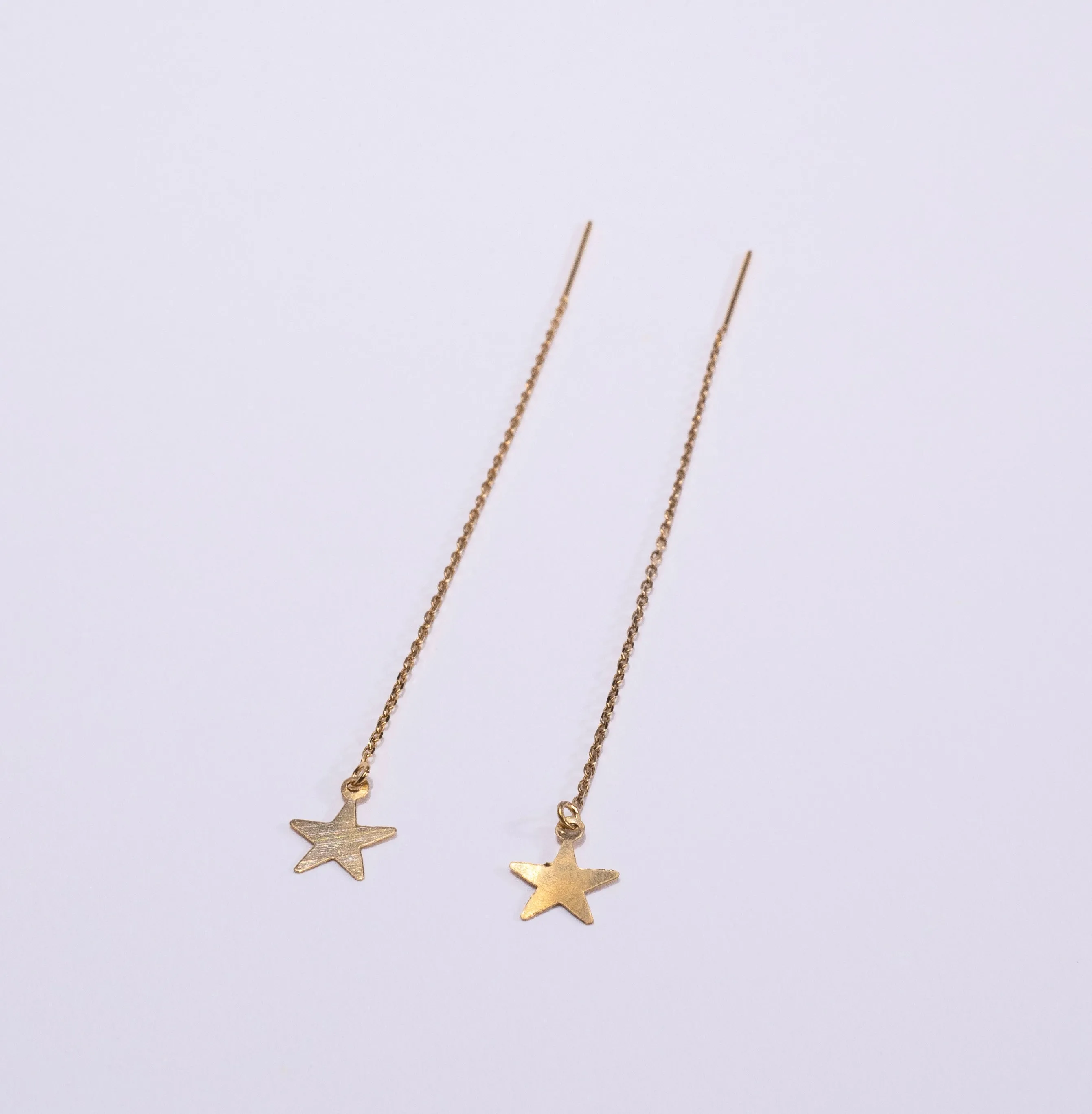 14 karat Gold Star Threader Earrings