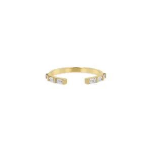 14k 6 Baguette Diamond Open Ring