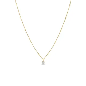 14k Diamond Pendant Bar & Cable Chain Necklace