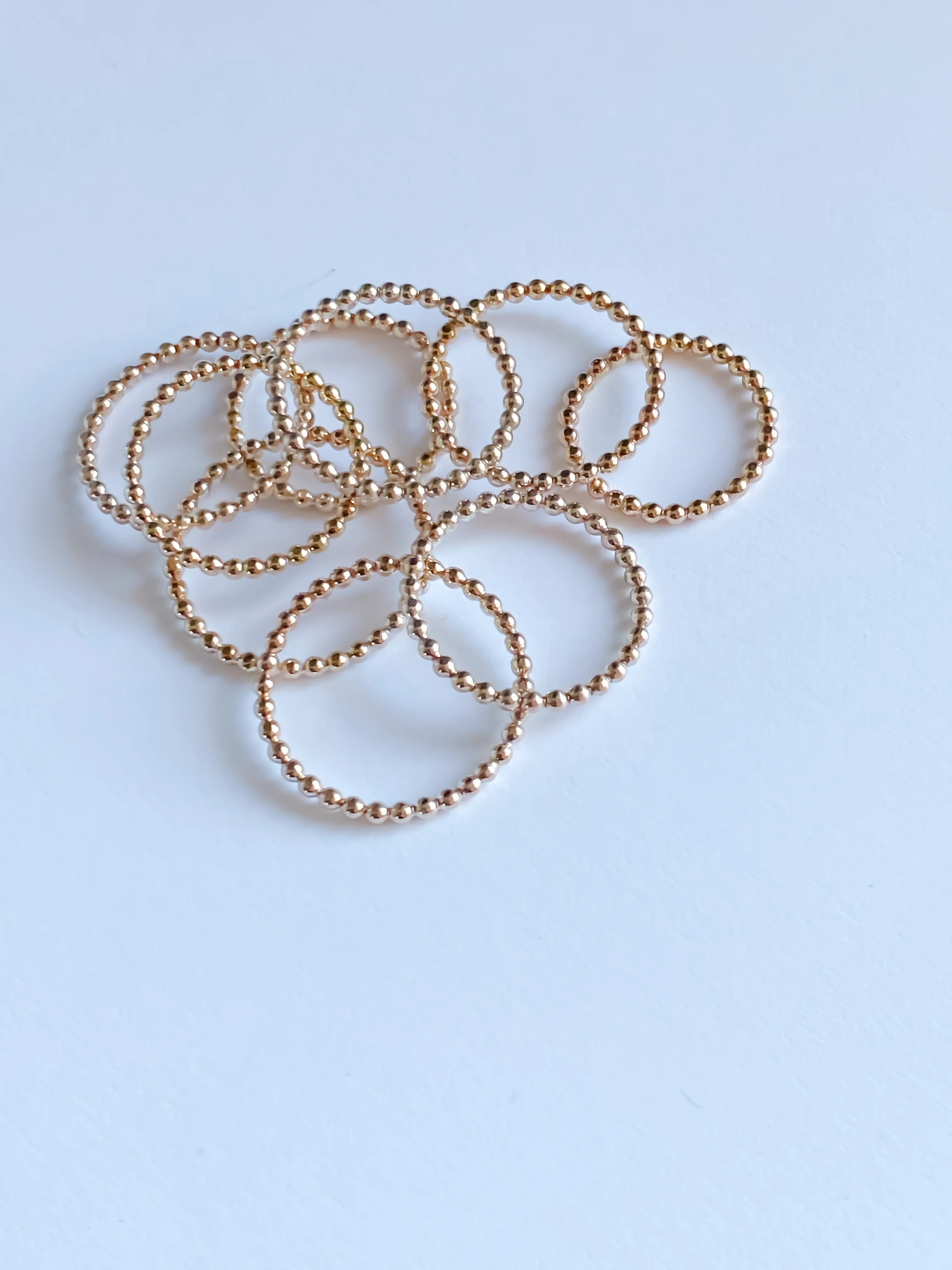 14k Gold Fill Beaded Stacker Rings