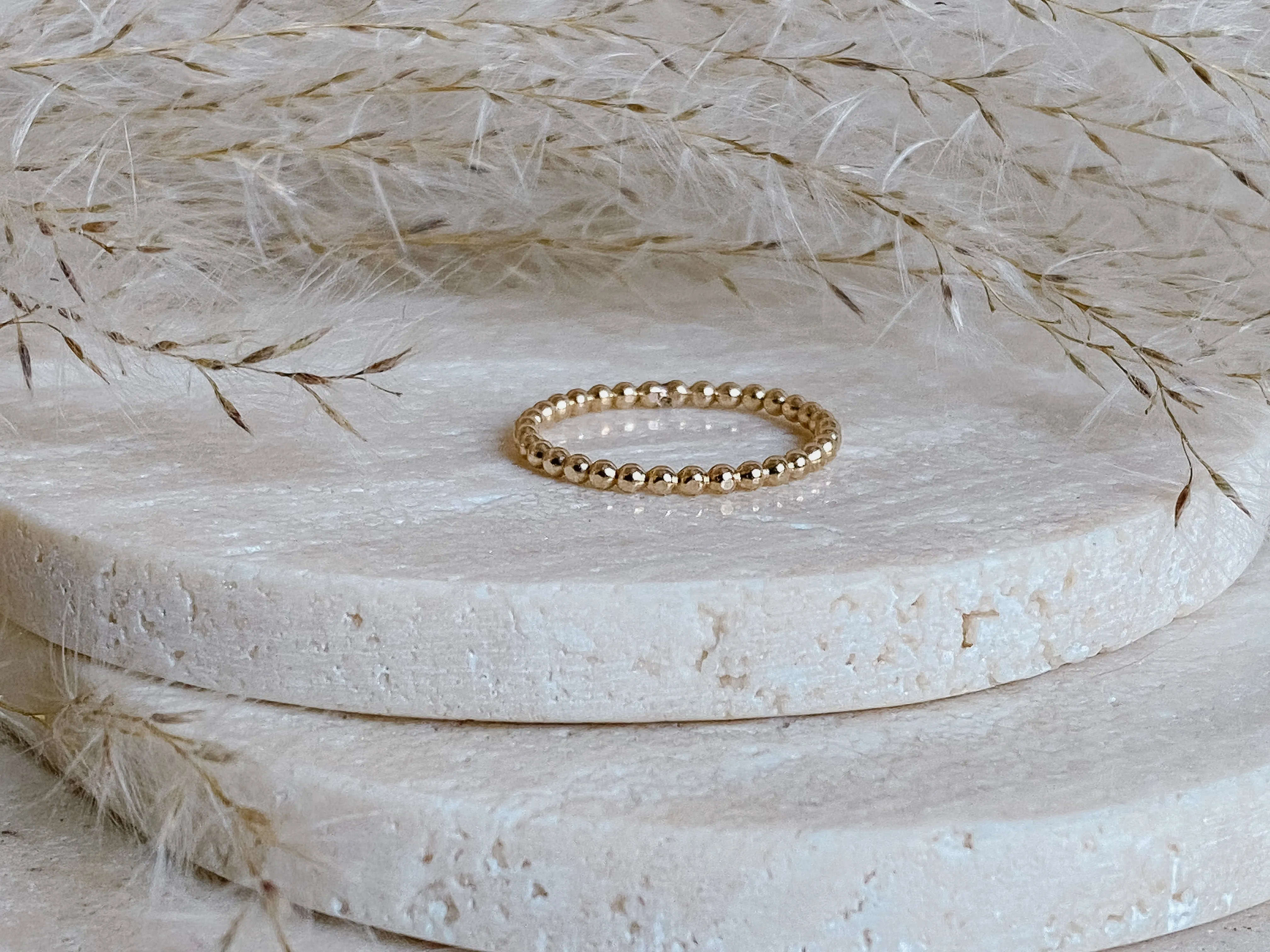 14k Gold Fill Beaded Stacker Rings