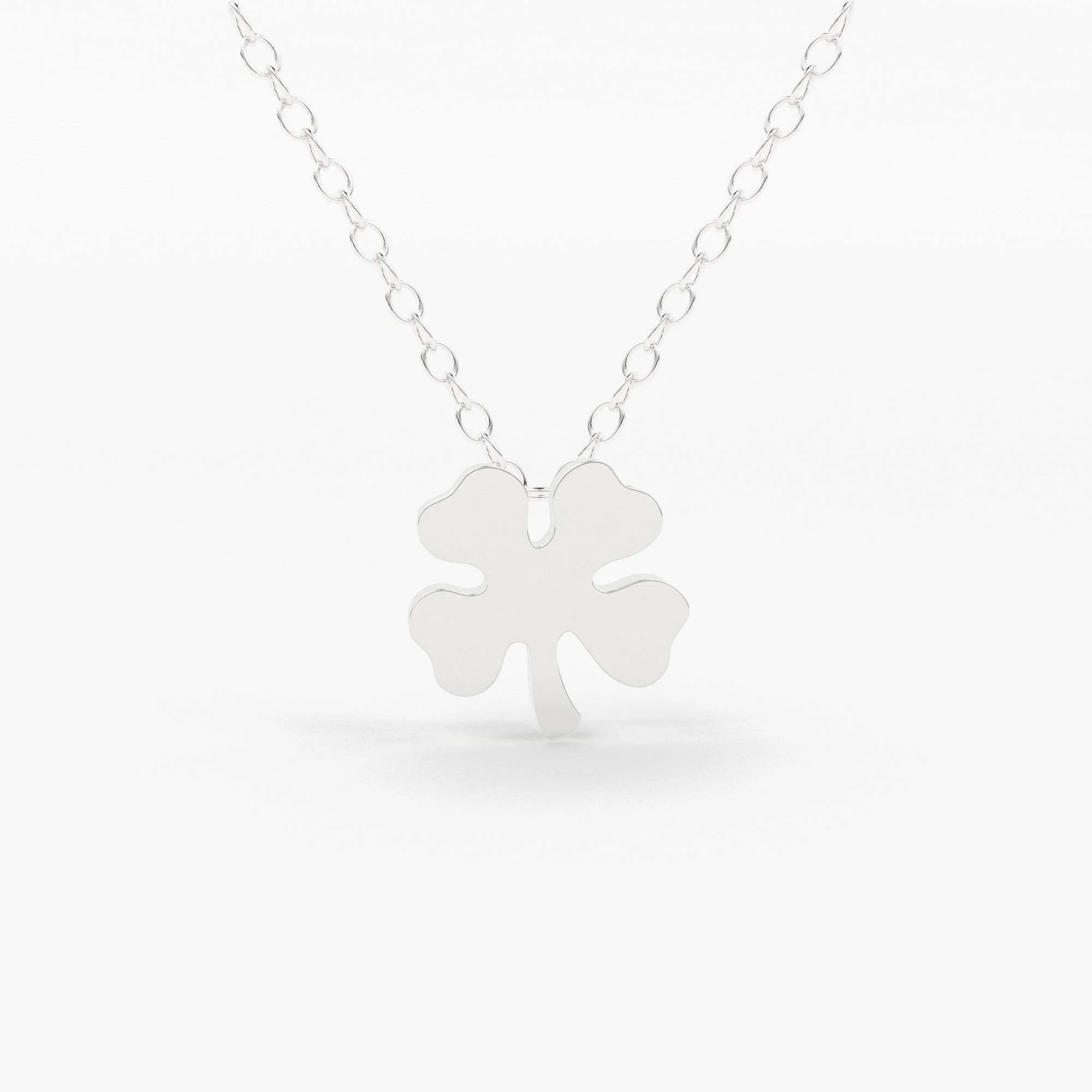 14K Gold Four Leaf Clover Charm Necklace / Made to Order Clover Pendant Irish Girl Gift / Minimalist Good Luck Charm / Mothers Day Sale