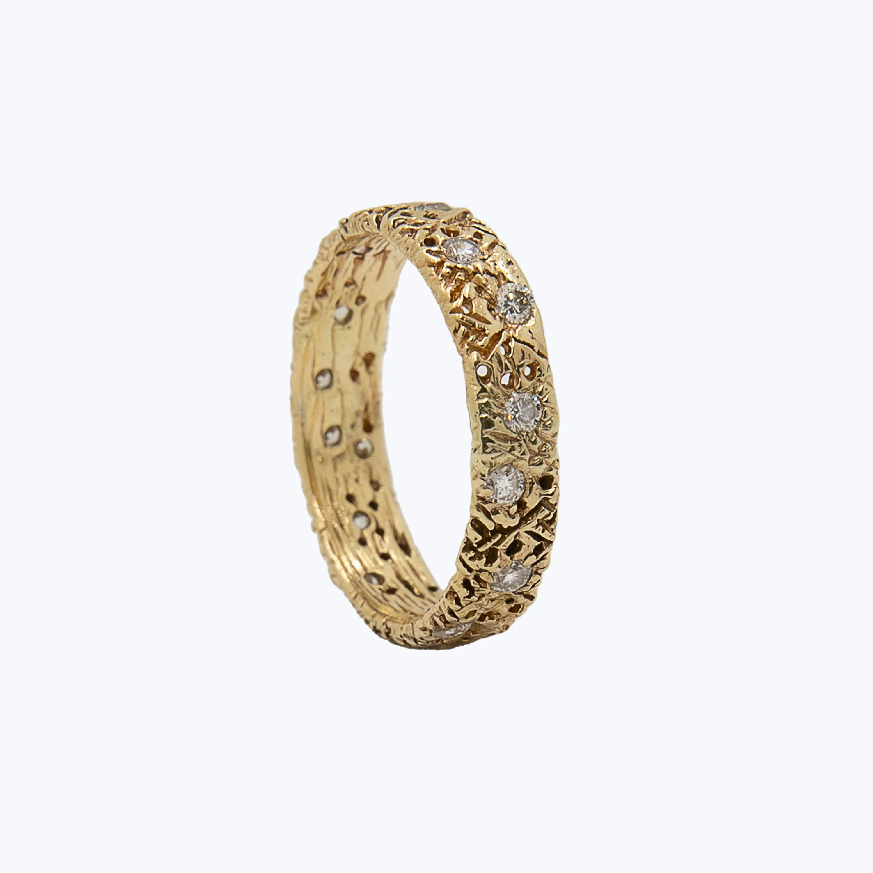 14K Gold Lace Eternity Diamond Band