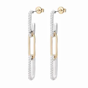 14K Gold Moissanite Diamonds Two Tone Paper Clip Earrings  - G2009439