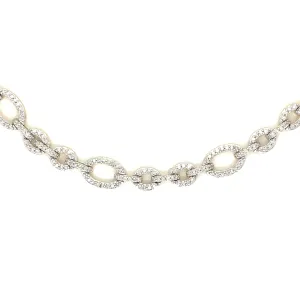 14k Gold Oval Links 7mm 1.87ct Natural Diamond 7.5" Bracelet - CBR09397