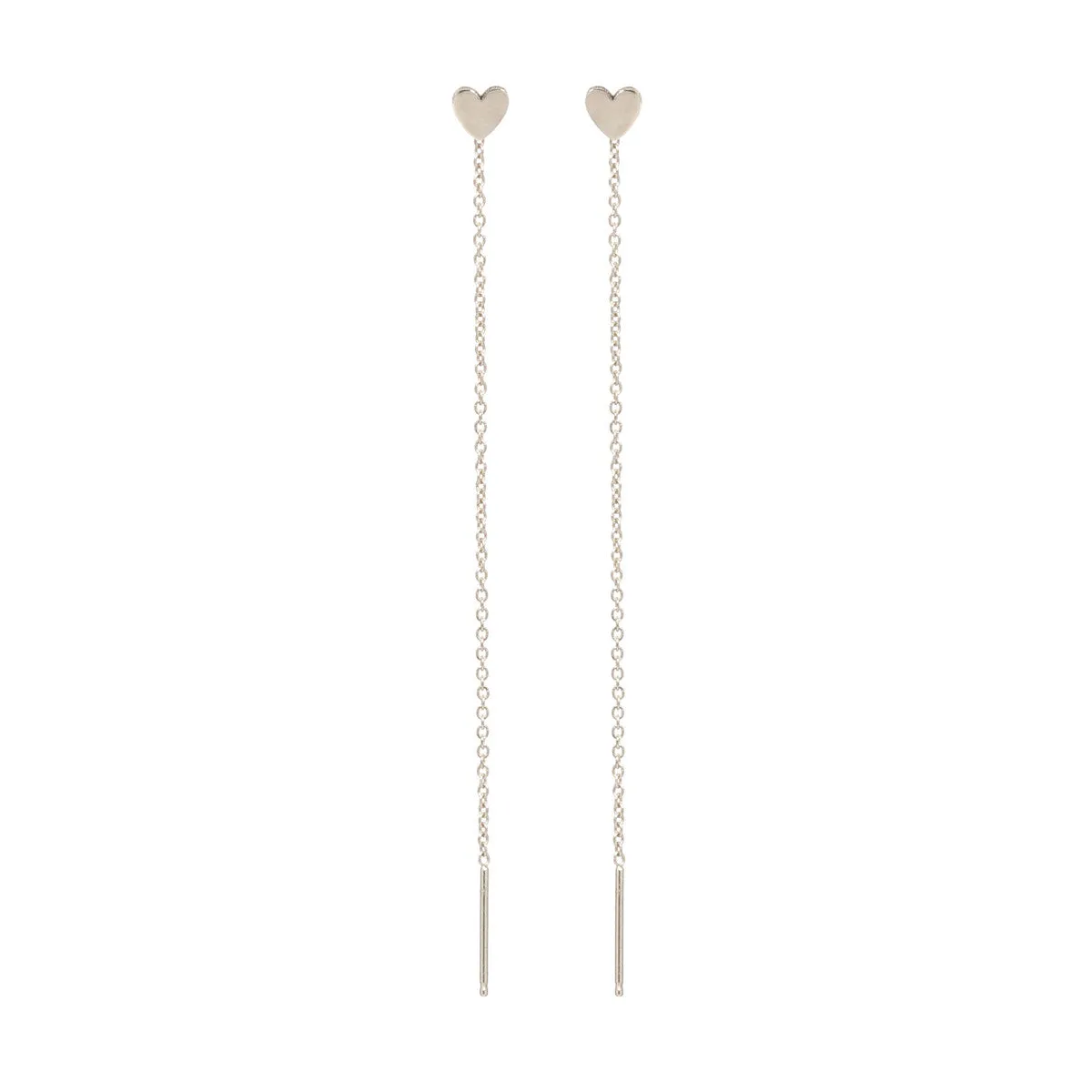 14k Itty Bitty Heart Threader Earrings