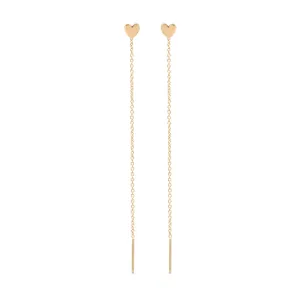14k Itty Bitty Heart Threader Earrings