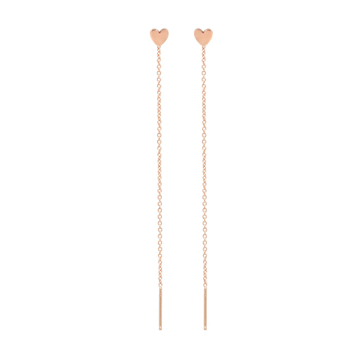 14k Itty Bitty Heart Threader Earrings