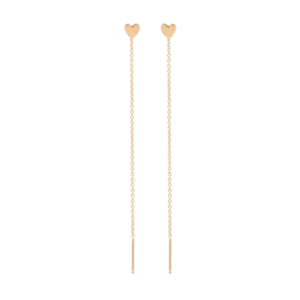 14k Itty Bitty Heart Threader Earrings