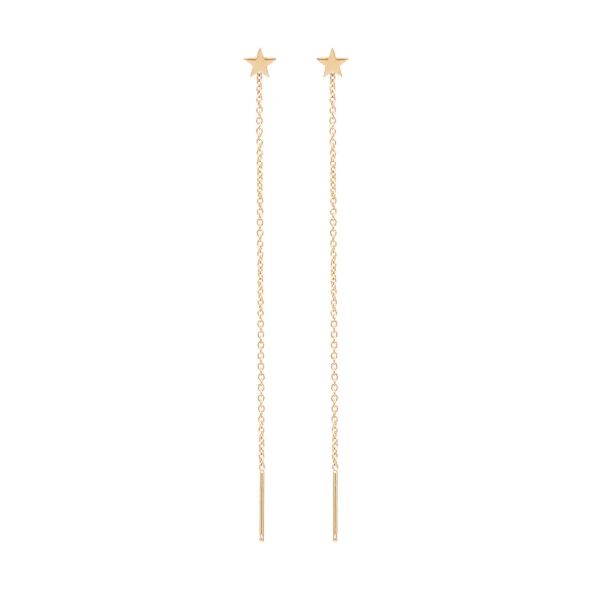 14k Itty Bitty Star Threader Earrings