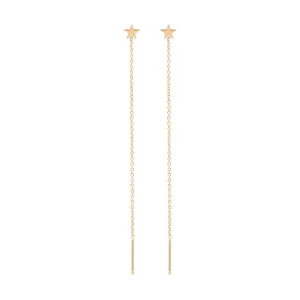 14k Itty Bitty Star Threader Earrings