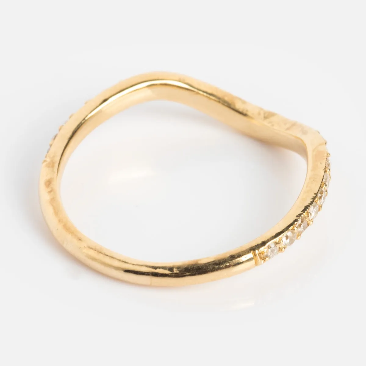 14k Low Tide Curved Band with Diamonds