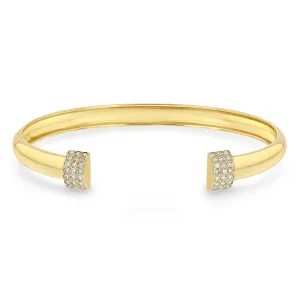 14k Pavé Diamond Door Knocker Cuff