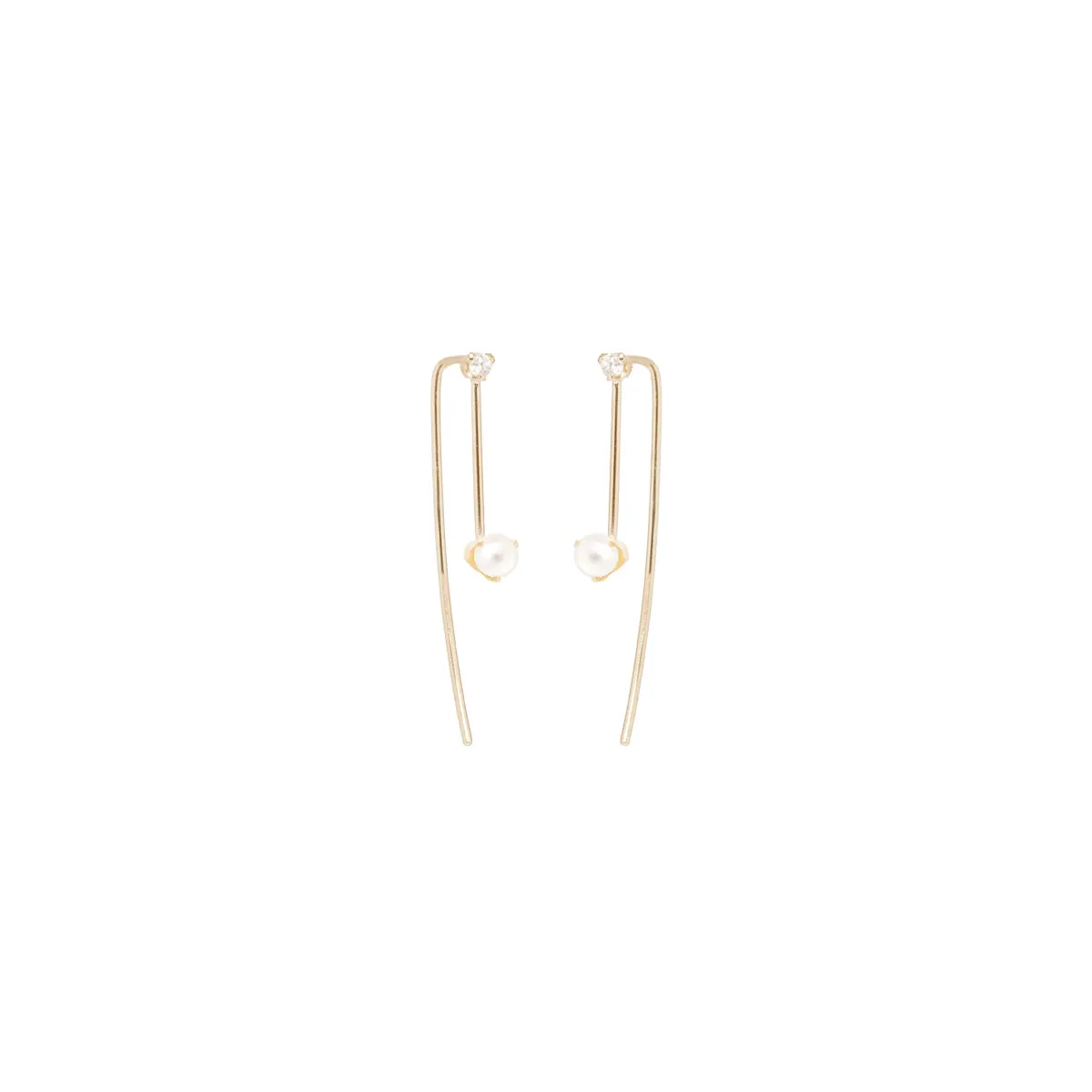 14k Pearl & Diamond Wire Threaders - SALE
