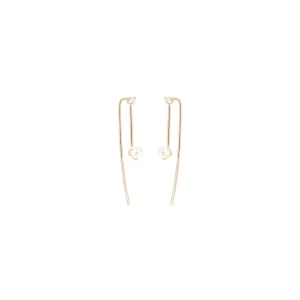 14k Pearl & Diamond Wire Threaders - SALE