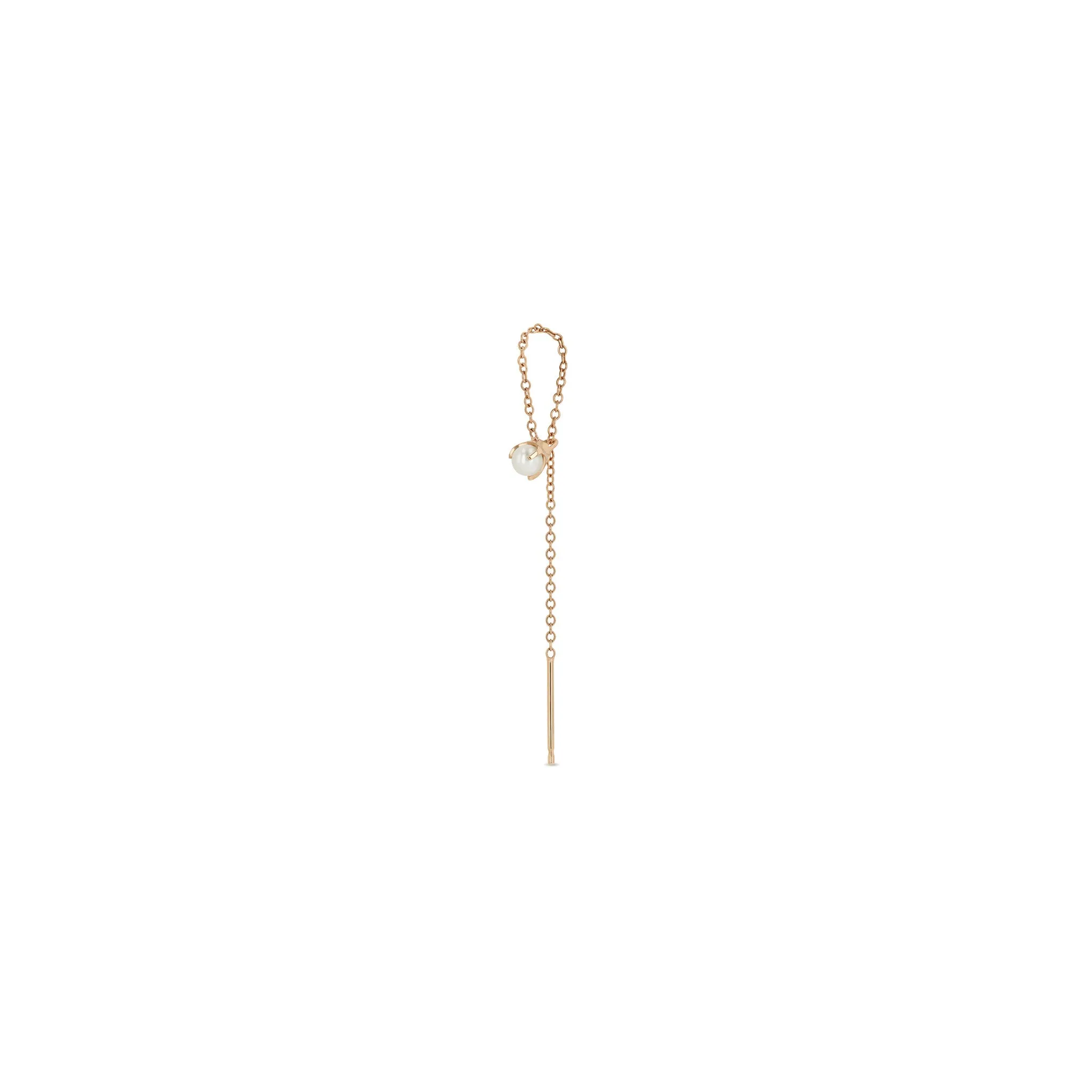 14k Pearl Loop Threader Earrings