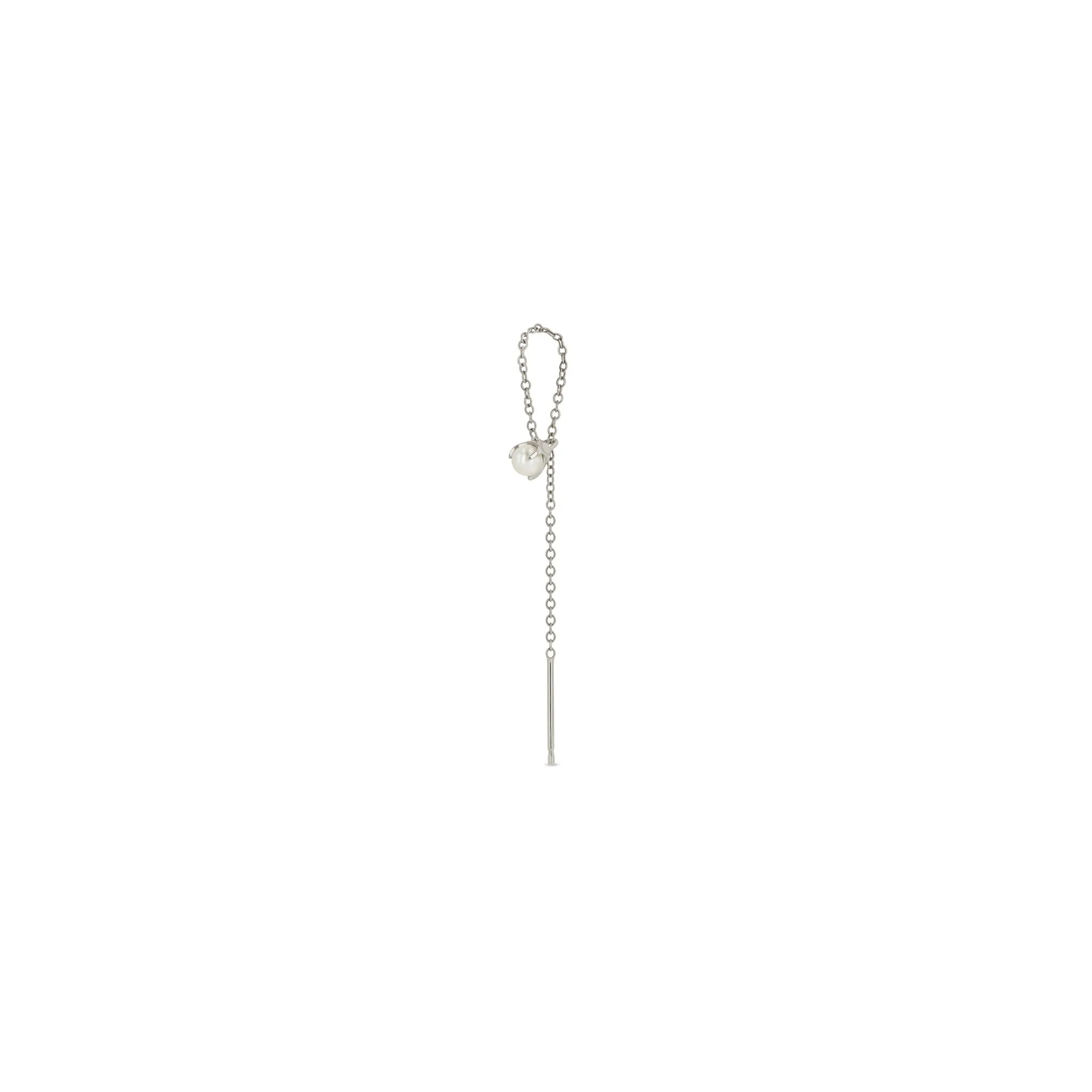 14k Pearl Loop Threader Earrings