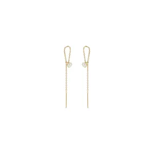 14k Pearl Loop Threader Earrings