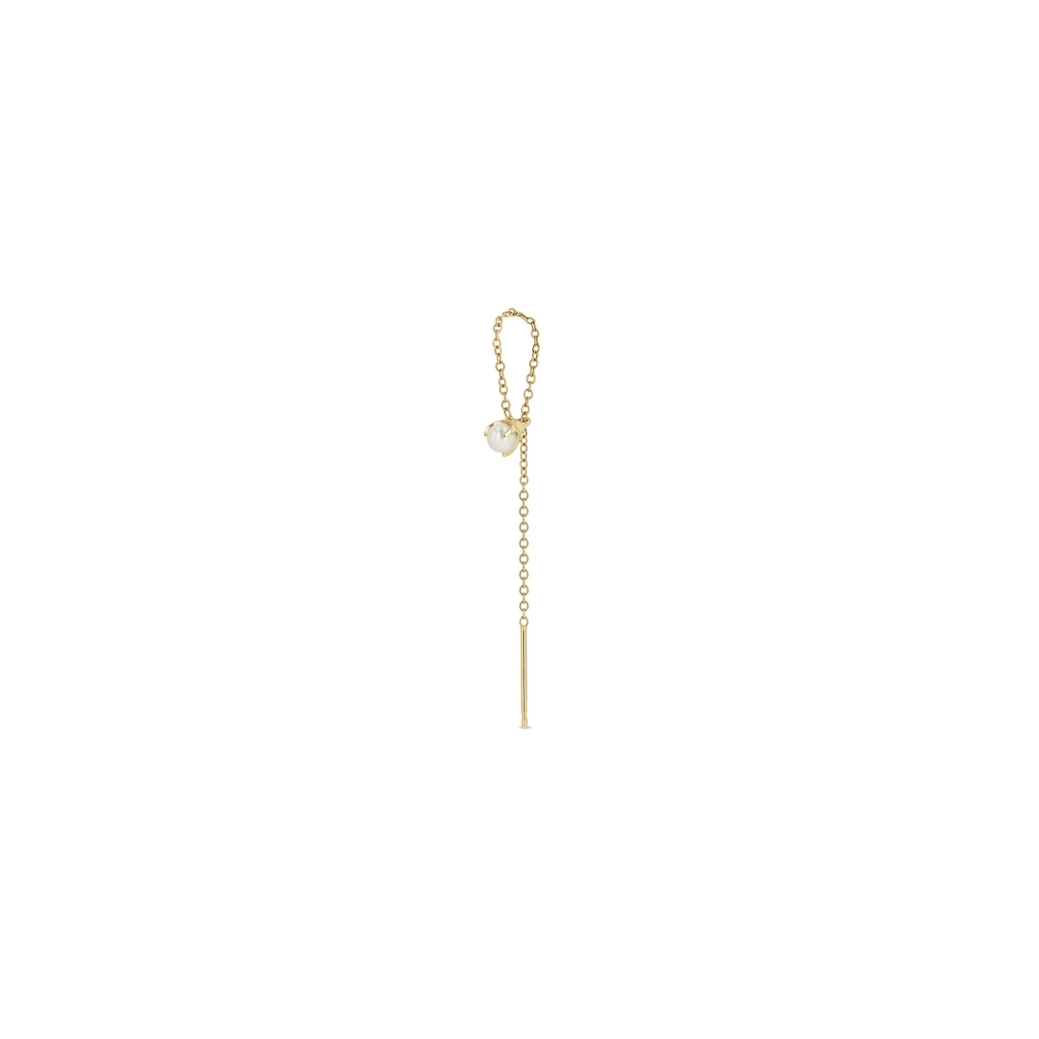 14k Pearl Loop Threader Earrings