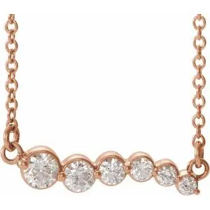 14K Rose 1/4 CTW Diamond Graduated 16" Necklace