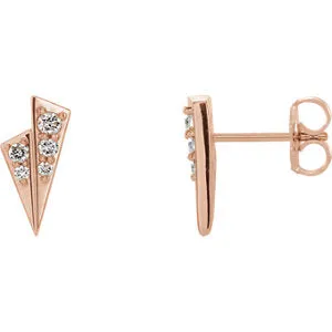 14K Rose 1/6 CTW Diamond Geometric Earrings