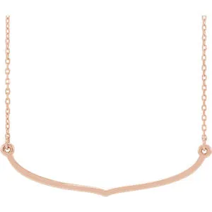 14K Rose Freeform Bar 16-18" Necklace