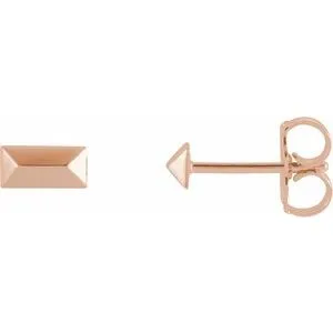 14K Rose Geometric Stud Earrings