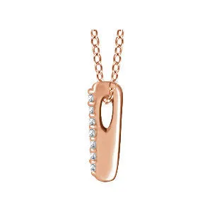 14k Rose Gold .05 CTW Diamond Bar 16-18" Necklace