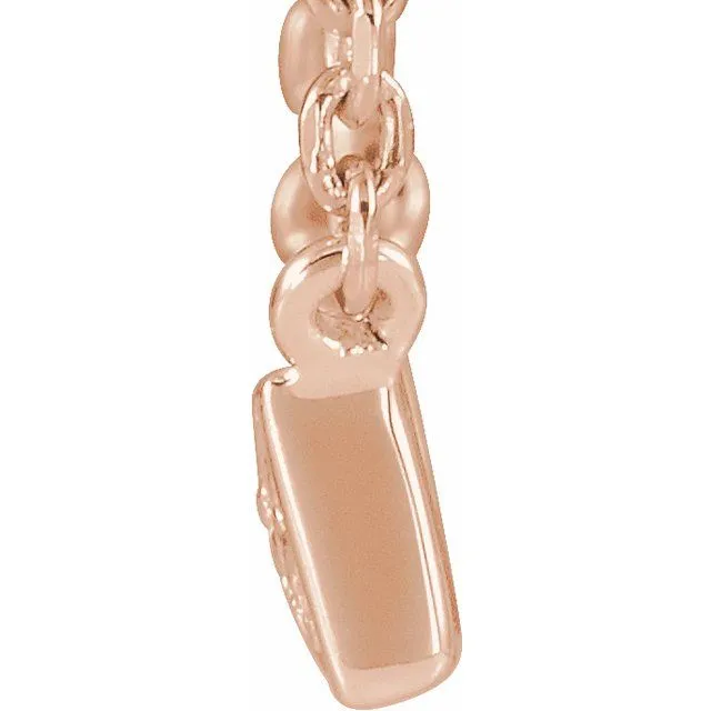 14K Rose Gold .05 CTW Natural Diamond Bar 18" Necklace