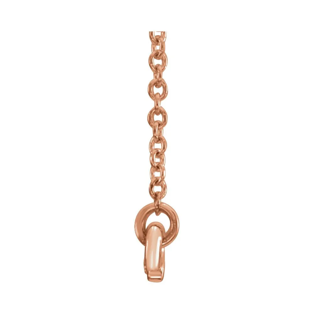 14k Rose Gold 1/6 CTW Diamond Curvilinear Bar 17.5" Necklace