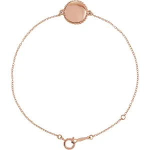 14K Rose Gold Beaded 6.5-7.5" Bracelet