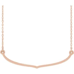14K Rose Gold Freeform Bar 16-18" Necklace