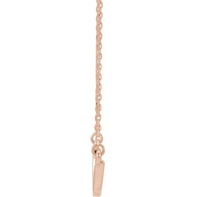 14K Rose Gold Freeform Bar 16-18" Necklace