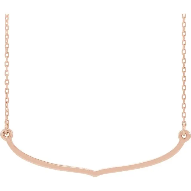 14K Rose Gold Freeform Bar 16-18" Necklace