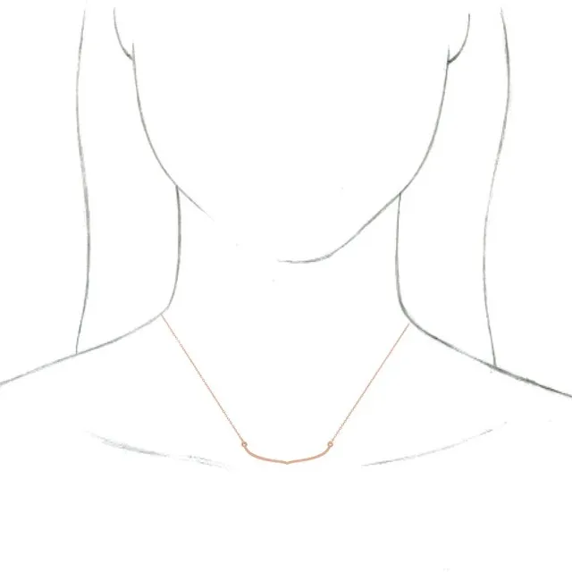 14K Rose Gold Freeform Bar 16-18" Necklace